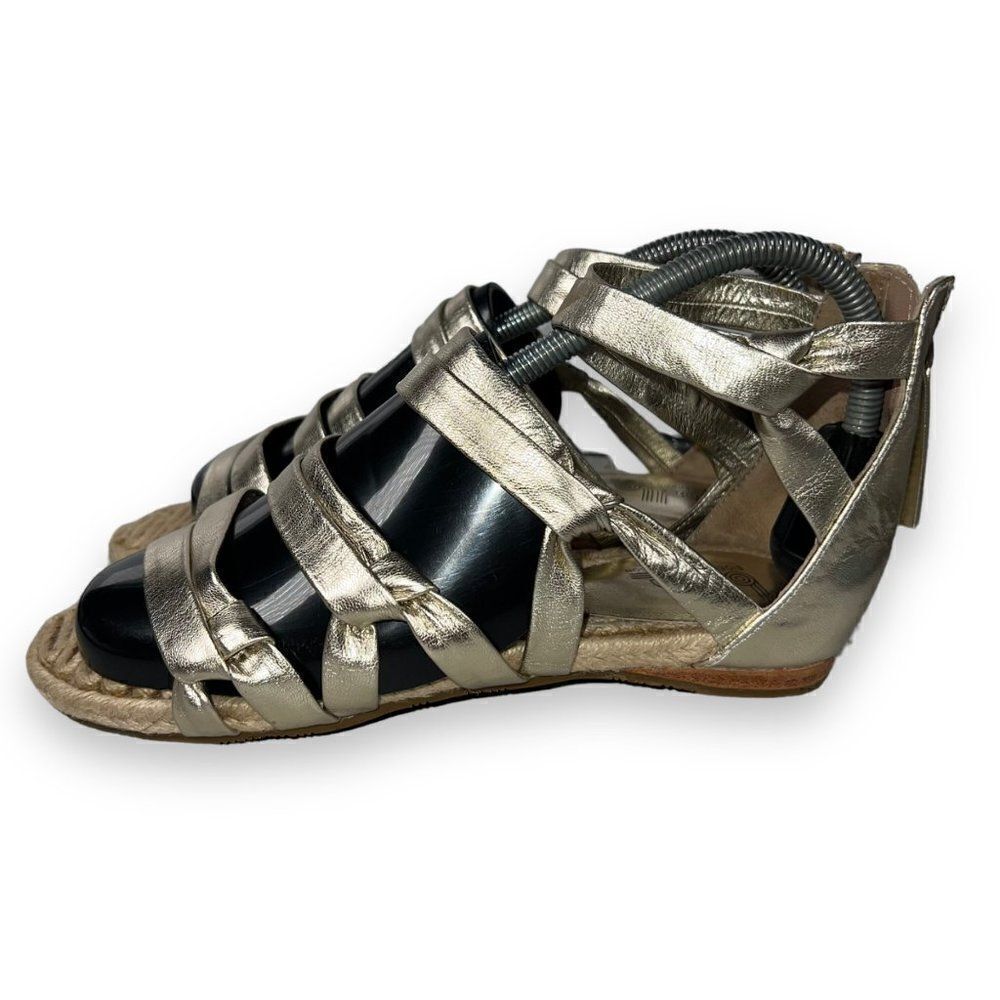 Belle Sigerson Morrison Strappy / Zip Sandals Gold‎ / Jute Women's 7.5B - Picture 2 of 10